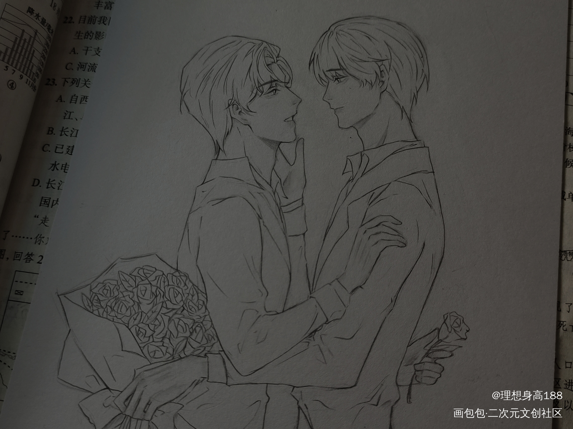 _你却爱着一个傻逼188男团李简李玉简隋英手绘绘画作品