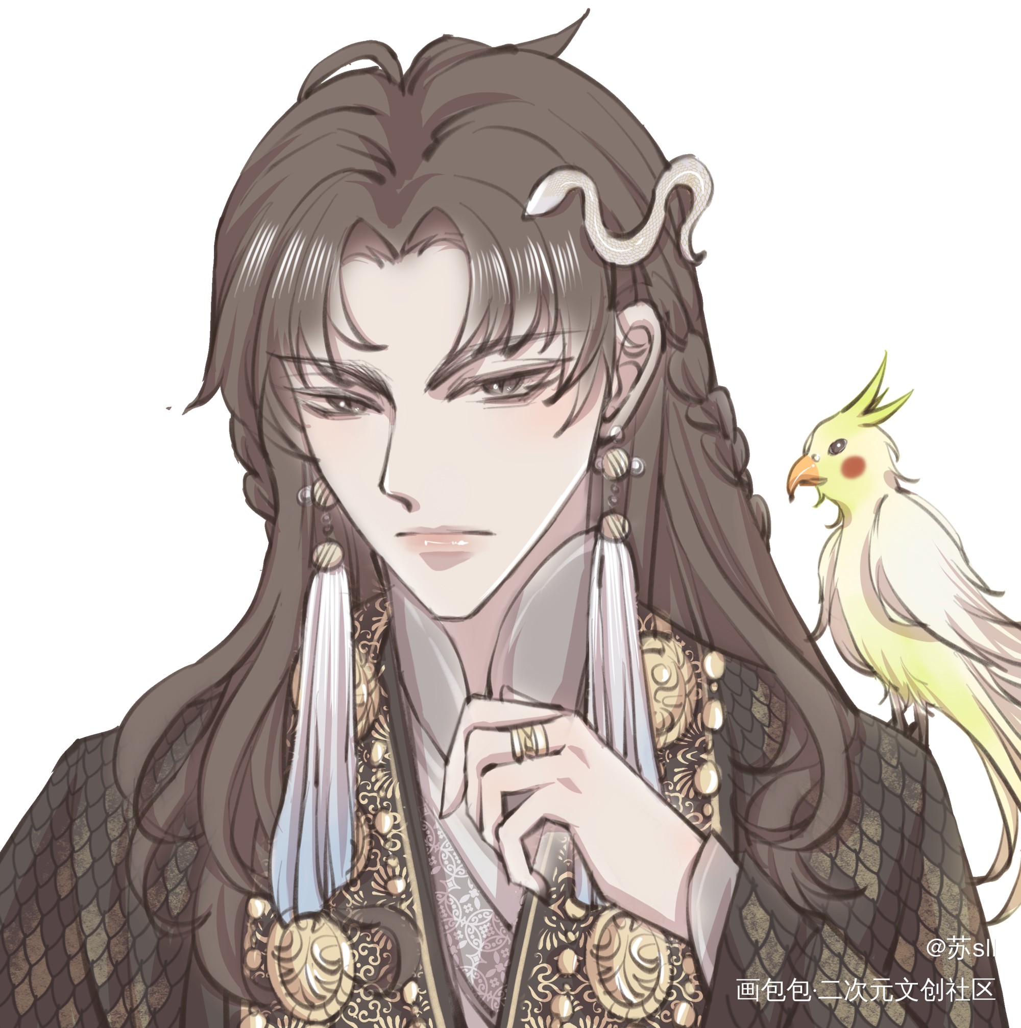 洛羿生日稿，以及一些其他事_画包包附加遗产188男团洛温约稿绘画作品