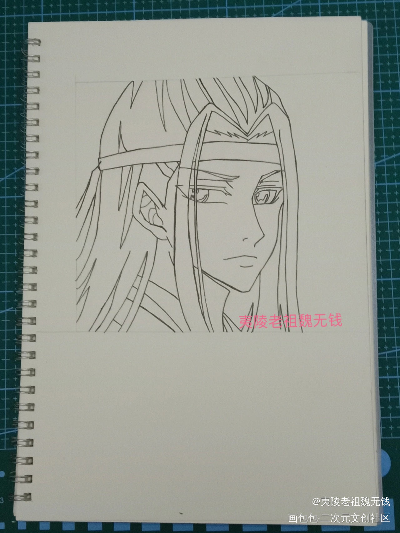 蓝湛（渣渣版临摹）_魔道祖师忘羡手绘绘画作品