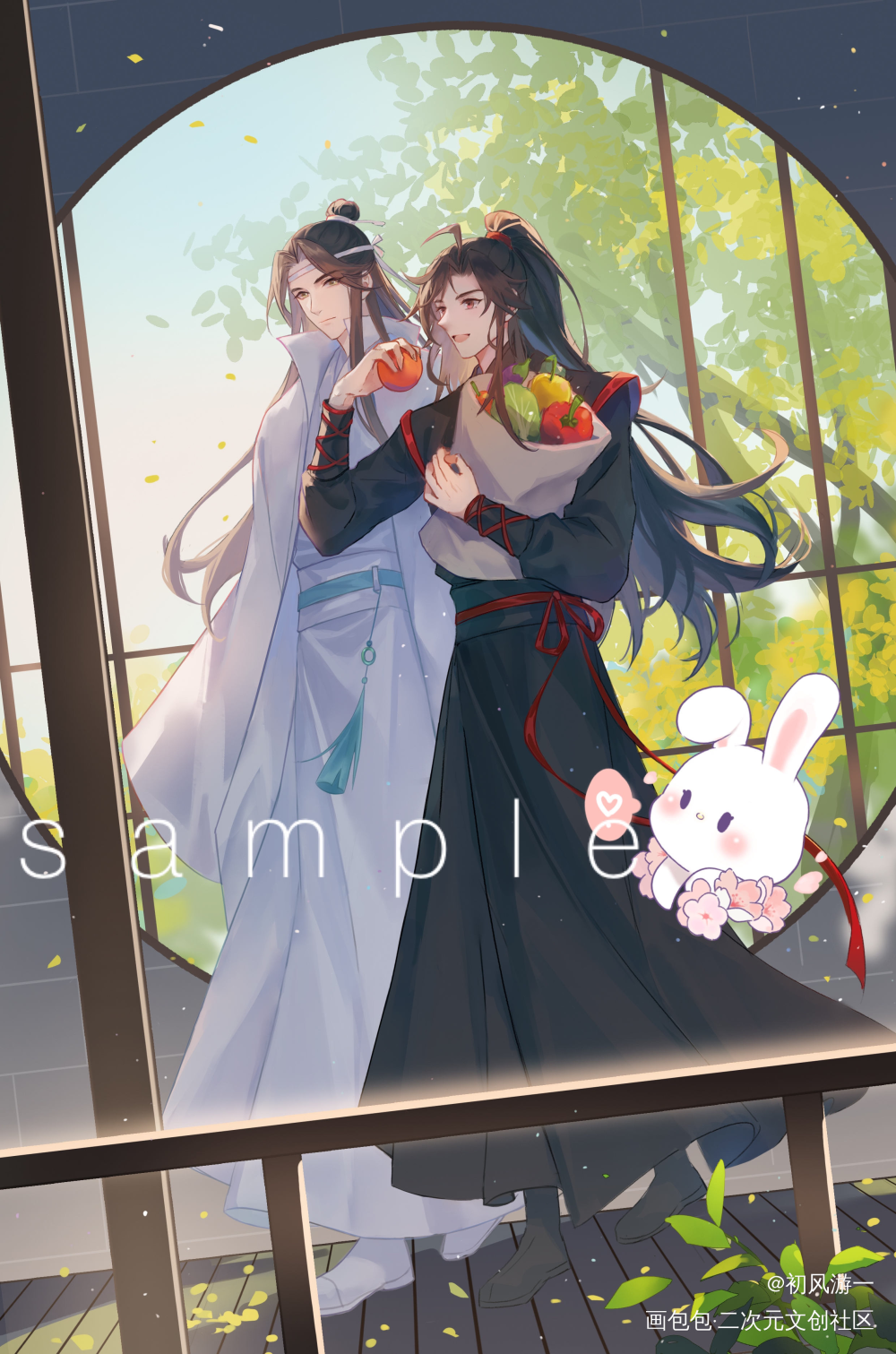 忘羡_魔道祖师忘羡蓝忘机魏无羡古风日系墨香铜臭绘画作品