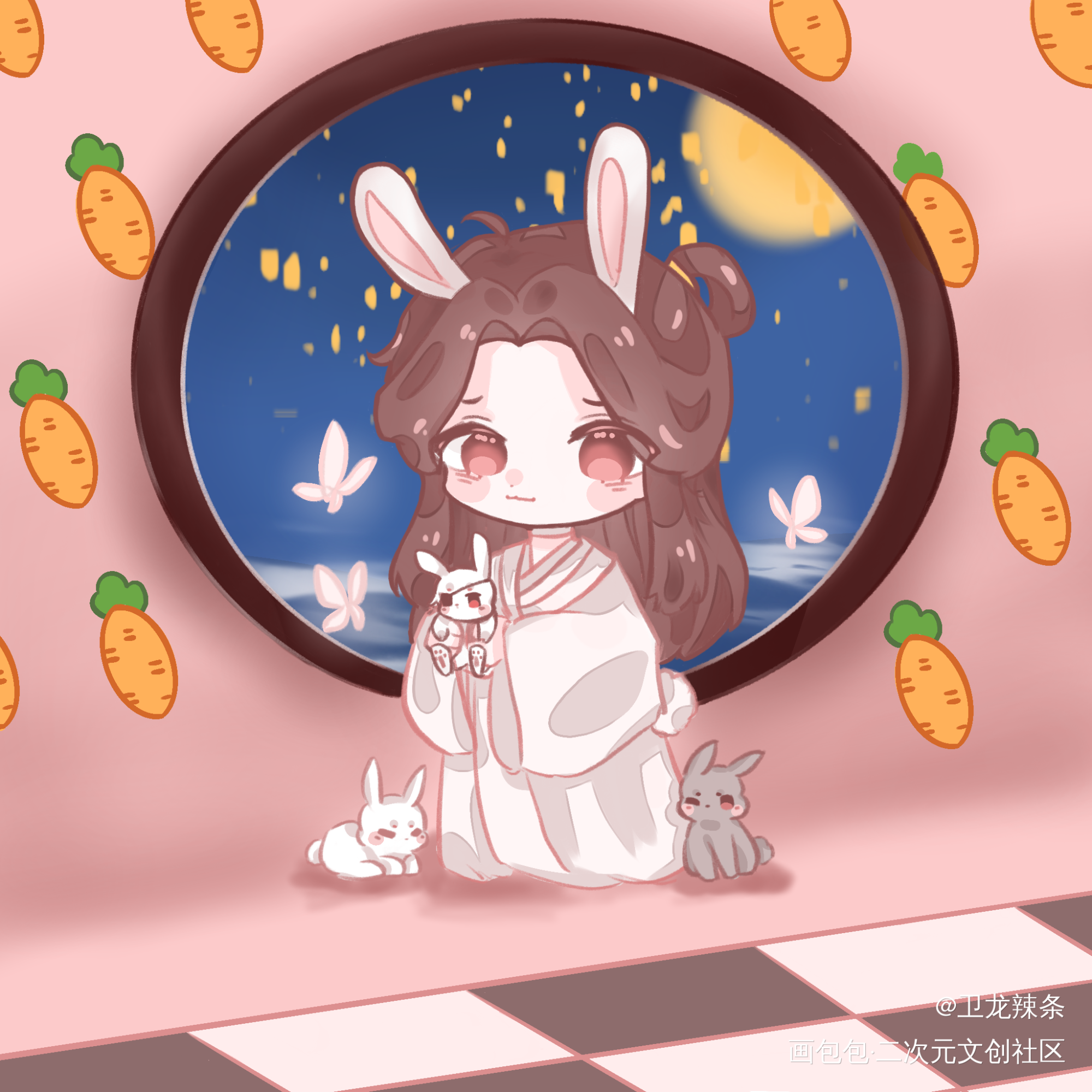 怜怜_天官赐福谢怜花城Q版绘画作品