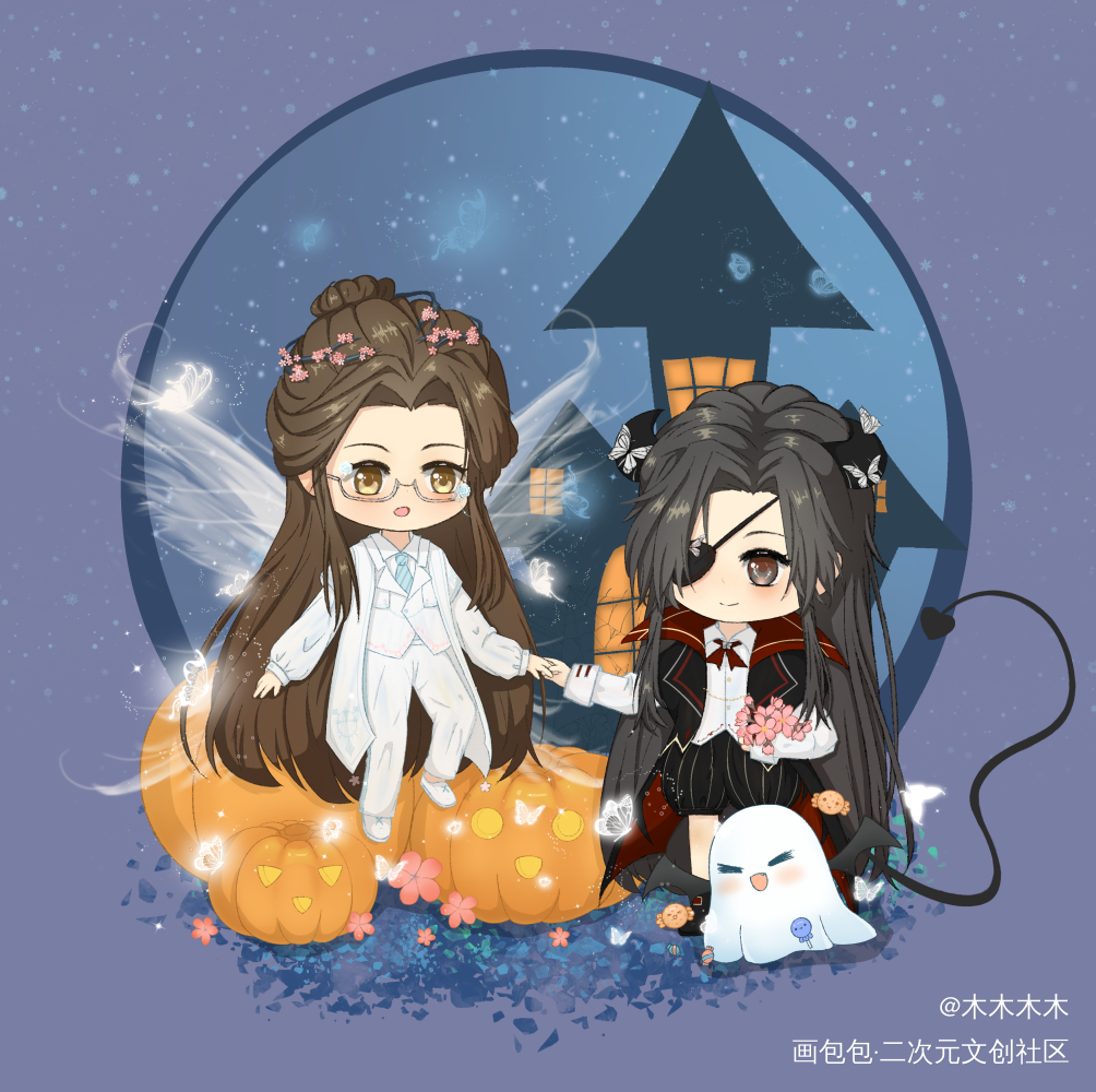 花怜_天官赐福花怜Q版绘画作品