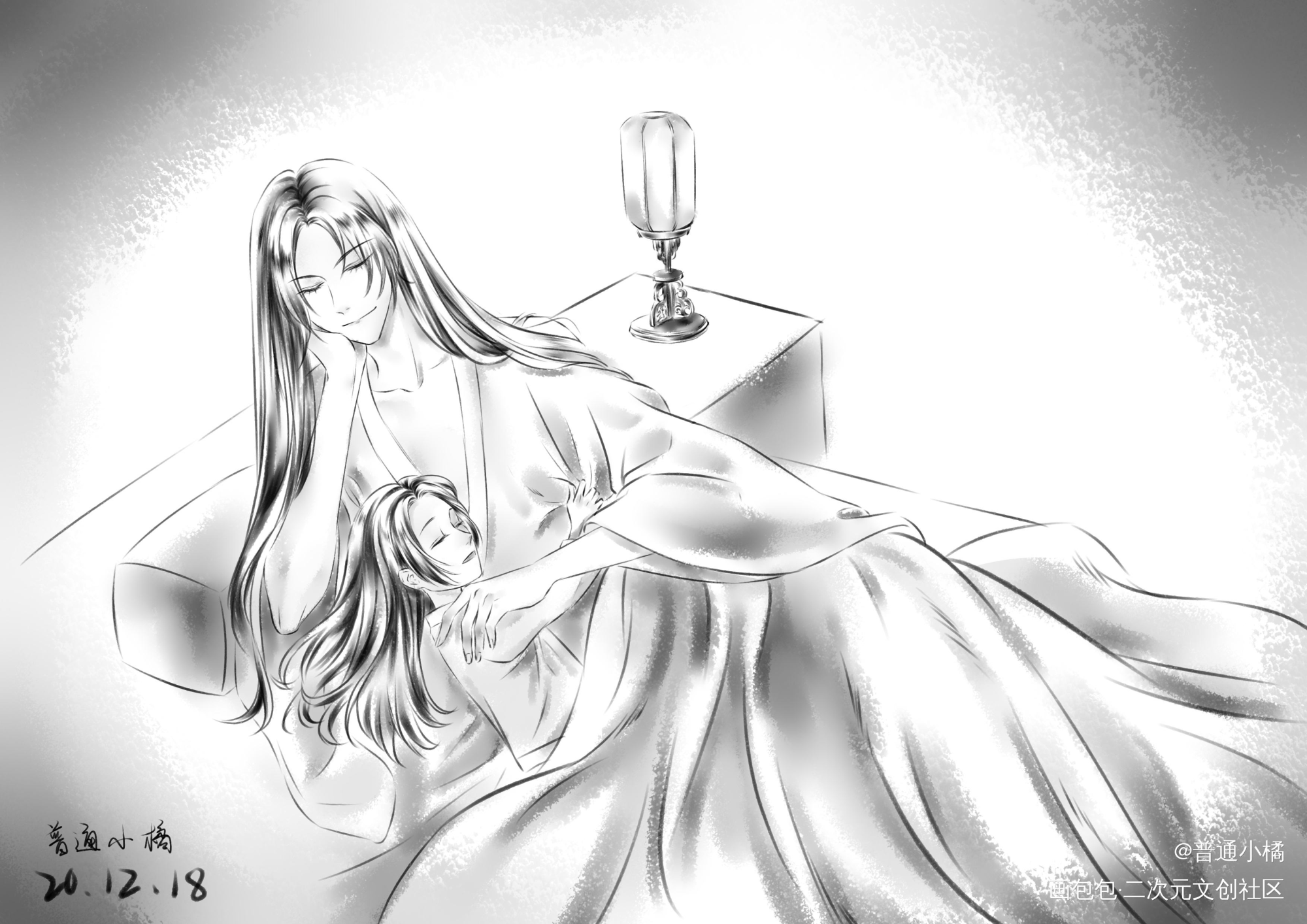晚安_杀破狼长顾长庚顾昀古风板绘绘画作品