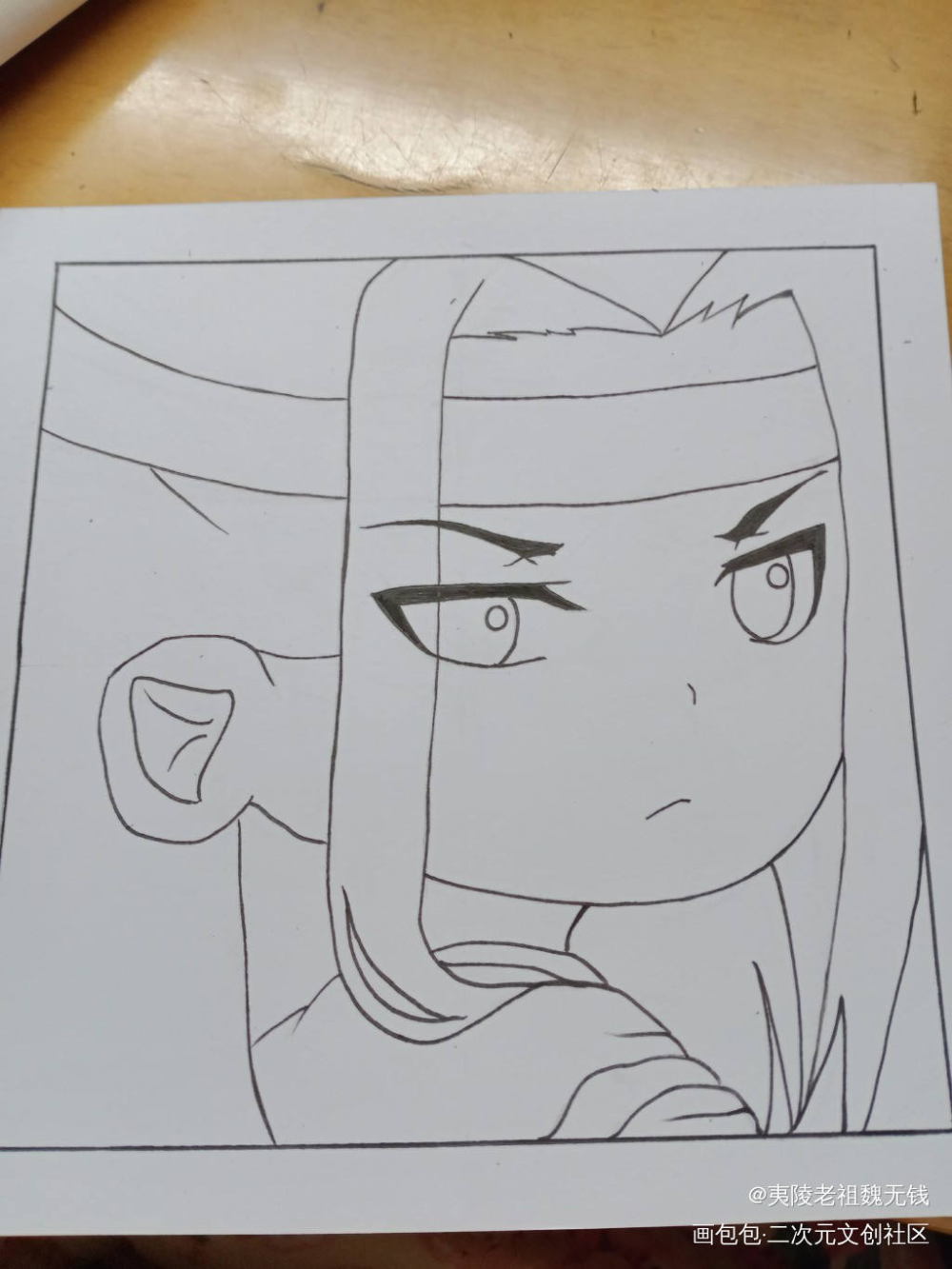 这个忘机一点不Q_魔道祖师忘羡蓝忘机手绘绘画作品