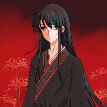 彼岸花_原作原创人物古风平涂绘画作品