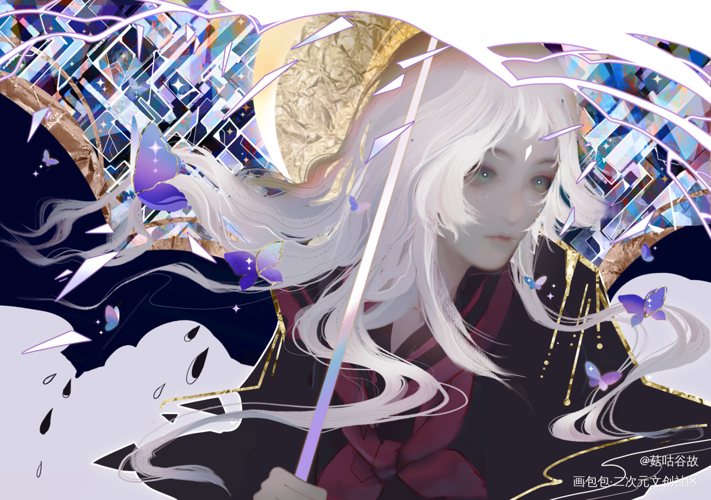 一场小雨。_平涂求配文我要上首推插画原创绘画作品