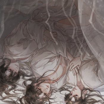 三个人_绘画二哈和他的白猫师尊燃晚墨燃楚晚宁古风绘画作品