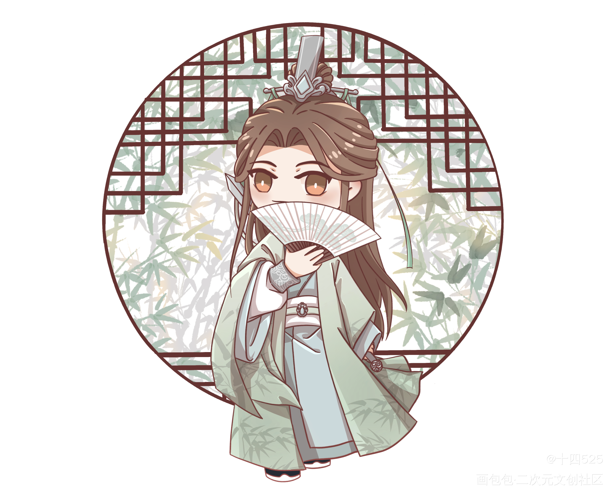 调色重新发_人渣反派自救系统沈清秋Q版绘画作品