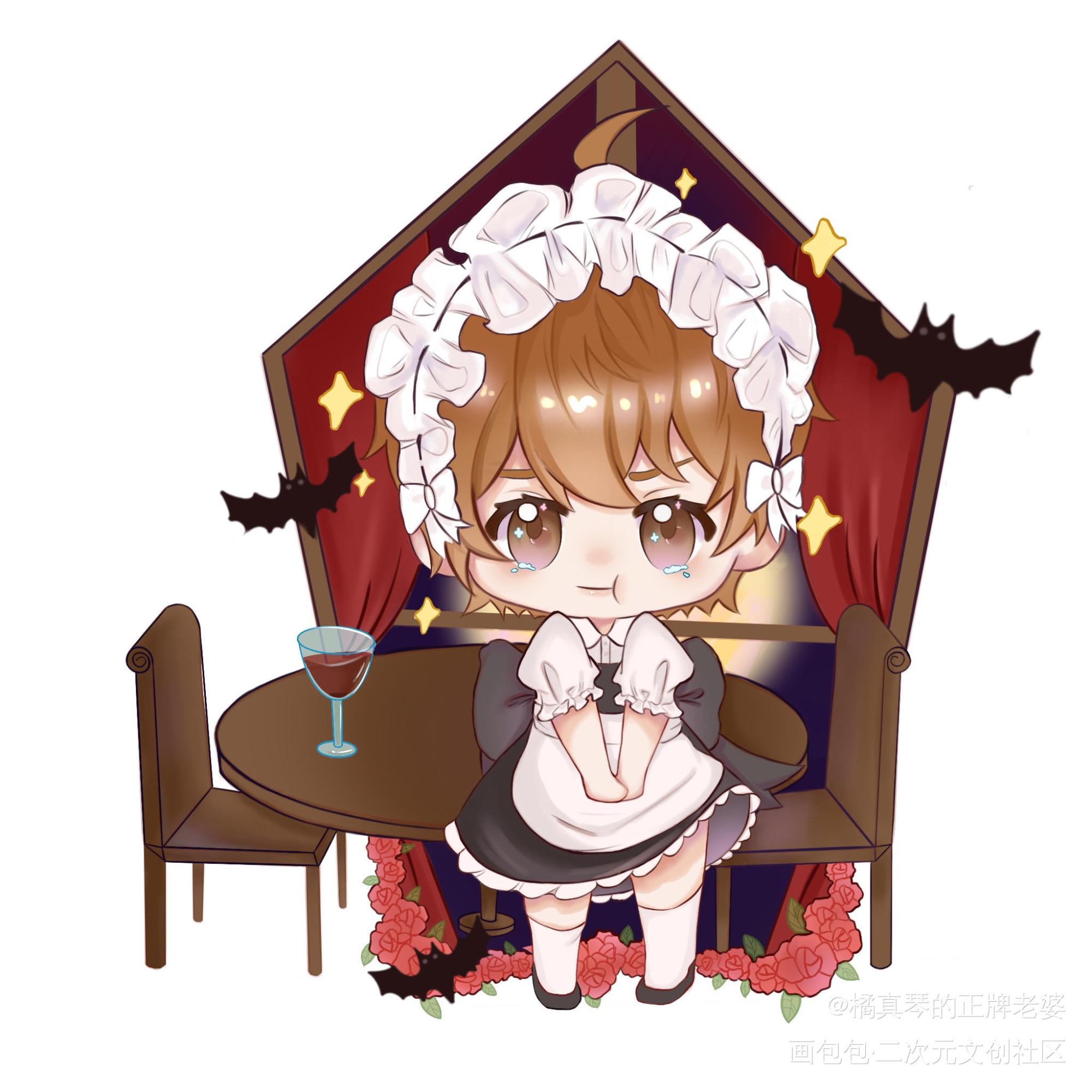 女仆哭包秀秀_娘娘腔188男团原耽语录群秀李程秀邵群厚涂平涂日系绘画作品