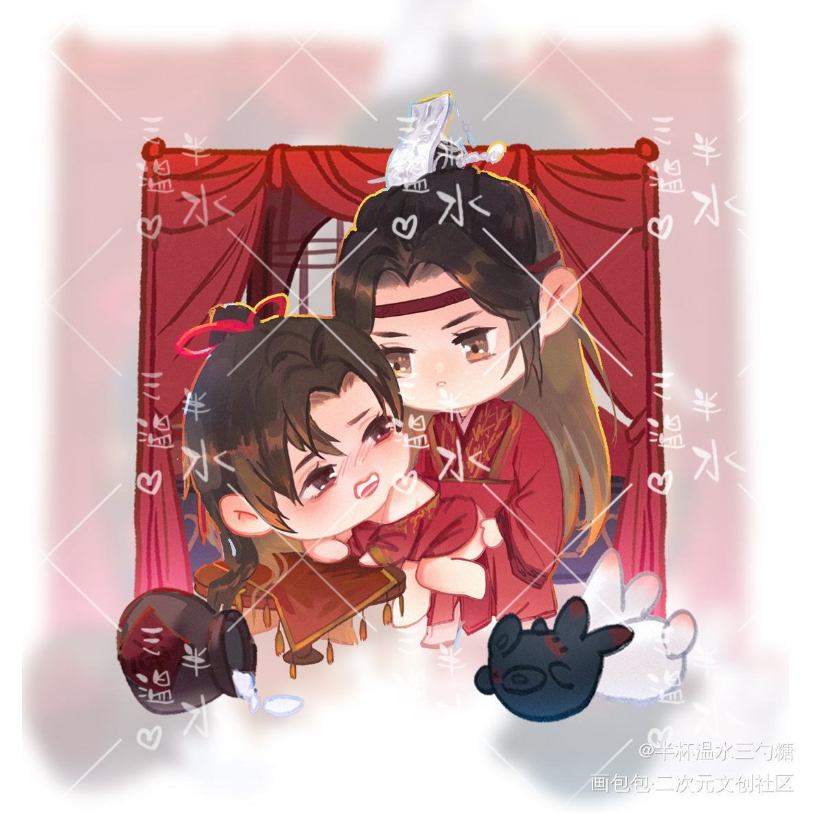 忘羡-洞房摇摇车_魔道祖师忘羡绘画作品