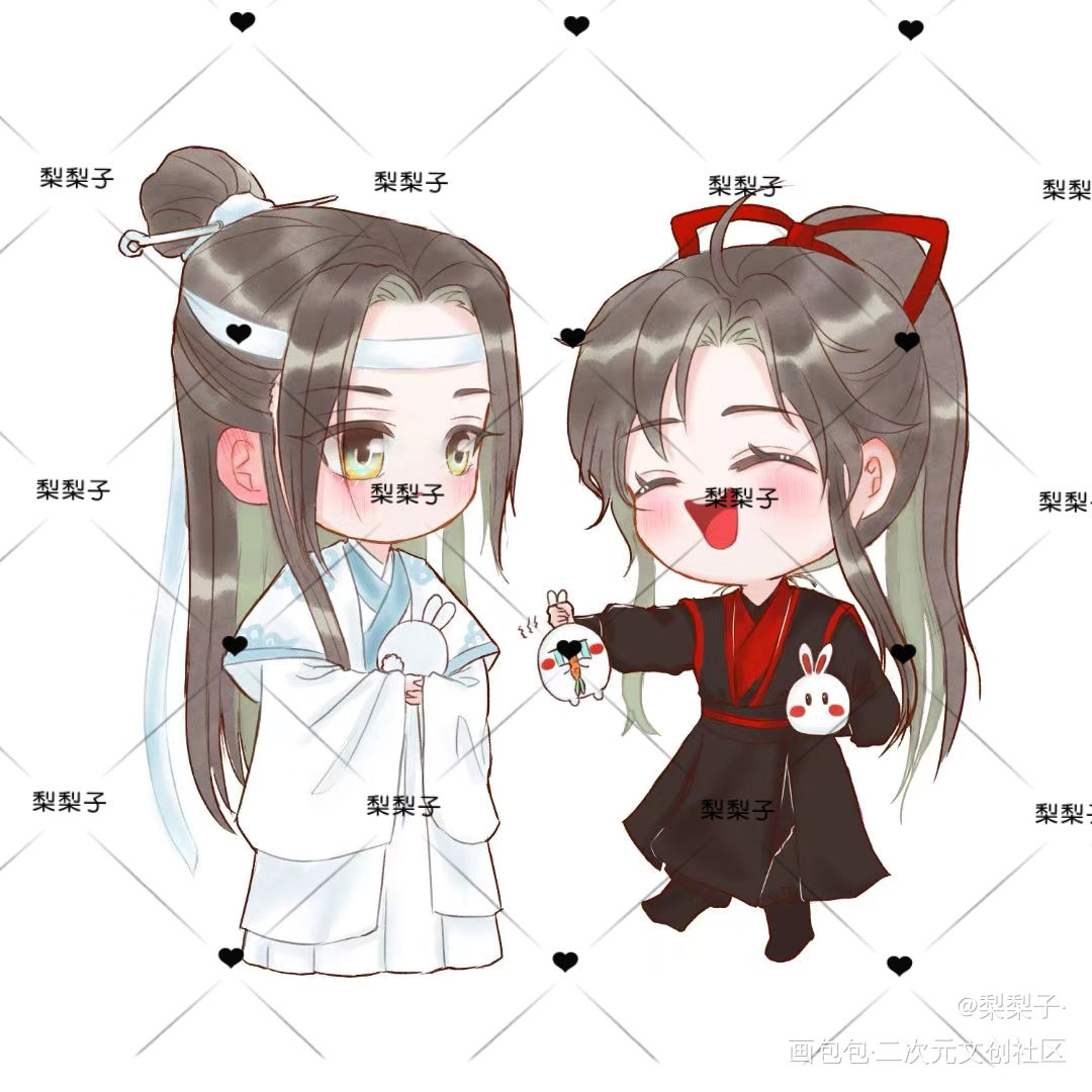 墨家三兄弟_人渣反派自救系统天官赐福魔道祖师冰秋花怜忘羡Q版绘画作品