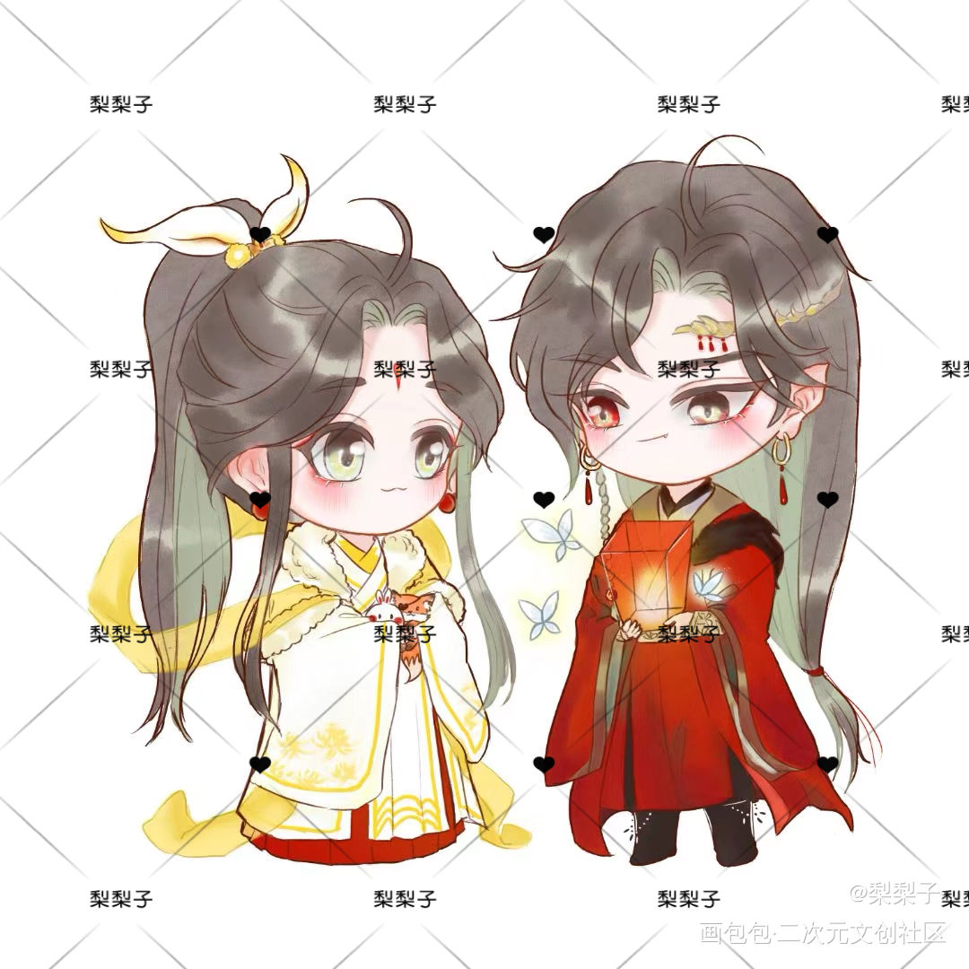 墨家三兄弟_人渣反派自救系统天官赐福魔道祖师冰秋花怜忘羡Q版绘画作品