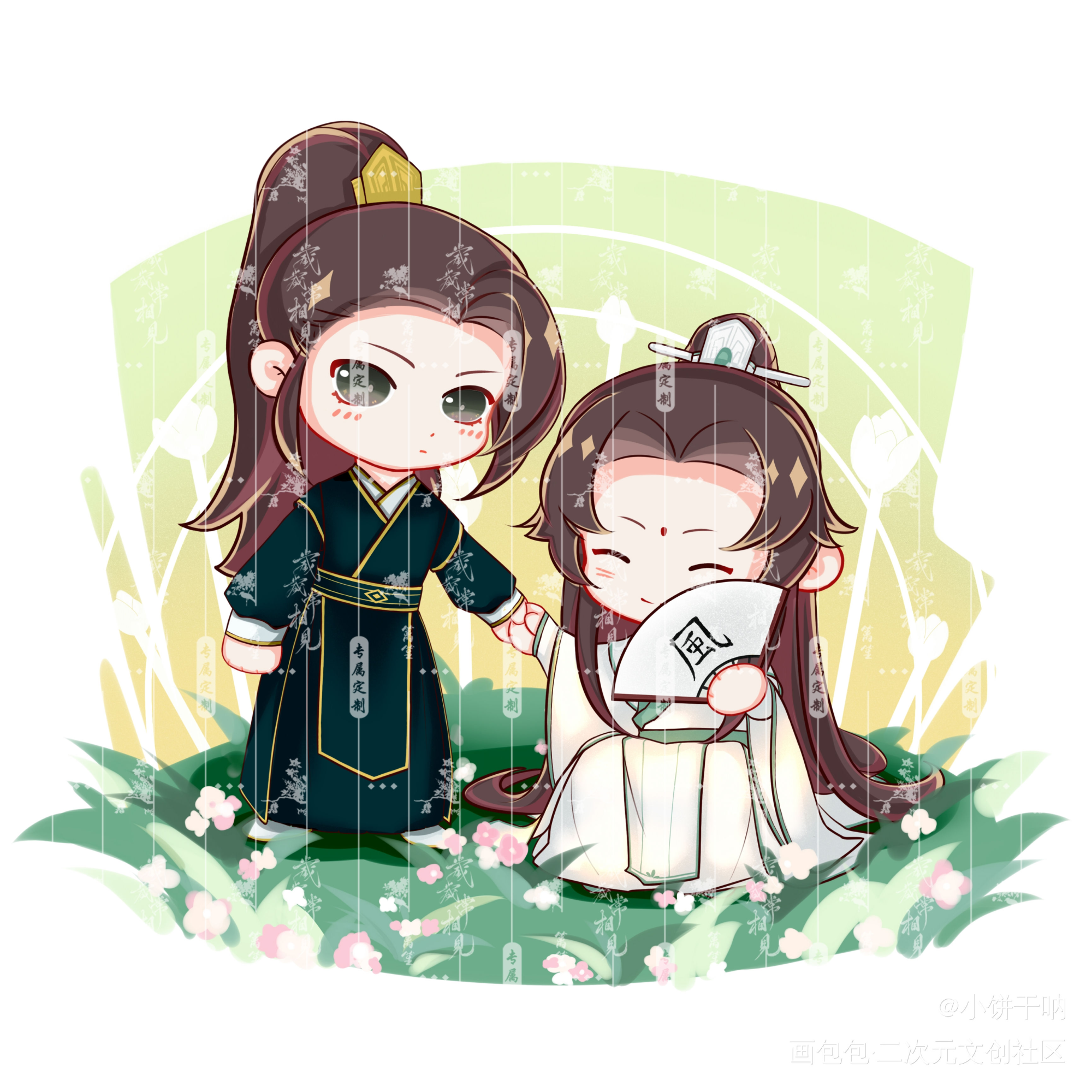 一丢丢拉郎_天官赐福魔道祖师墨香铜臭绘画作品