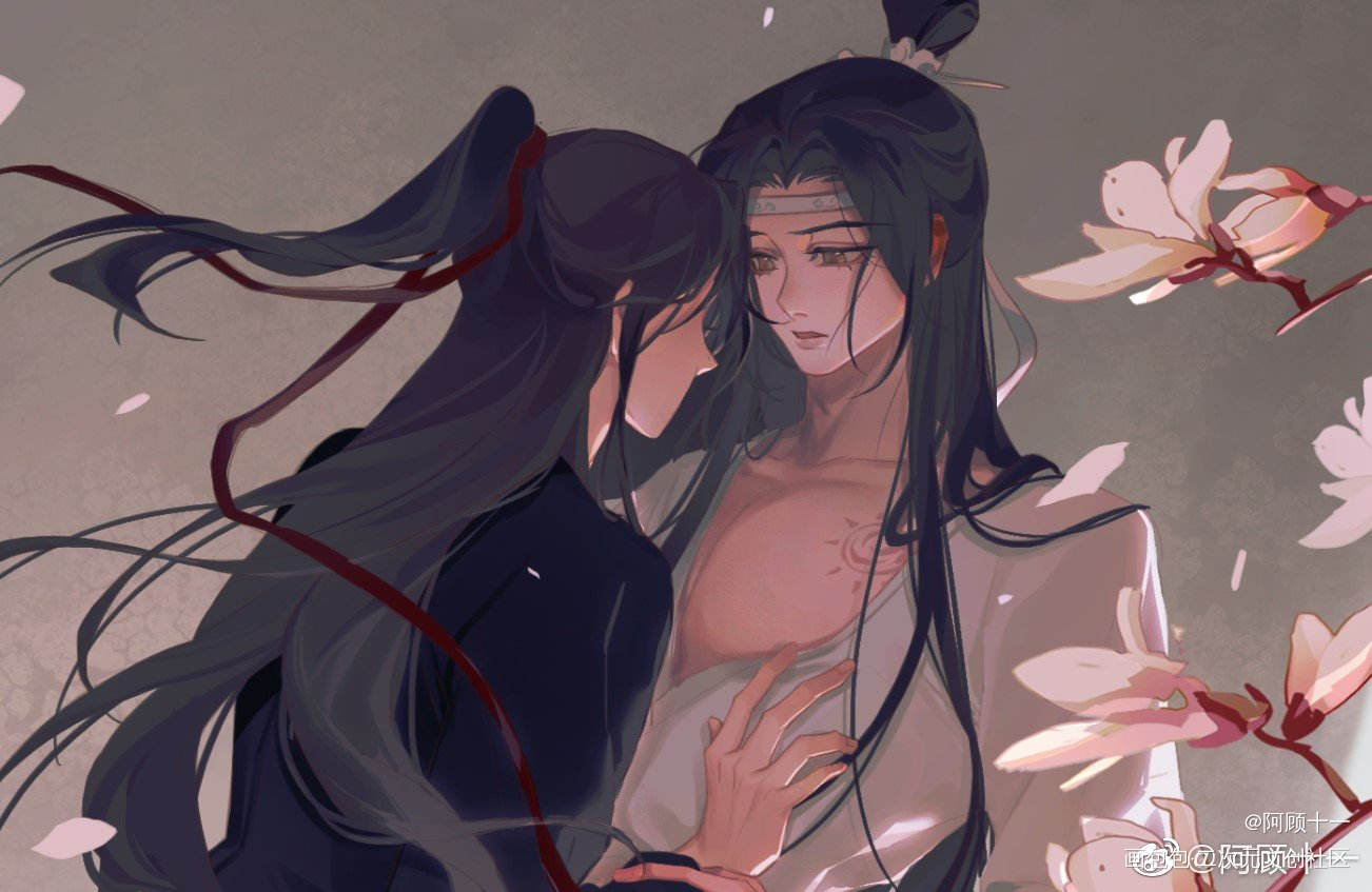 摸叽_魔道祖师忘羡蓝忘机魏无羡古风绘画作品