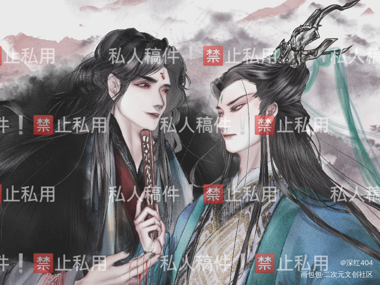 一个冰九稿_人渣反派自救系统冰九绘画作品