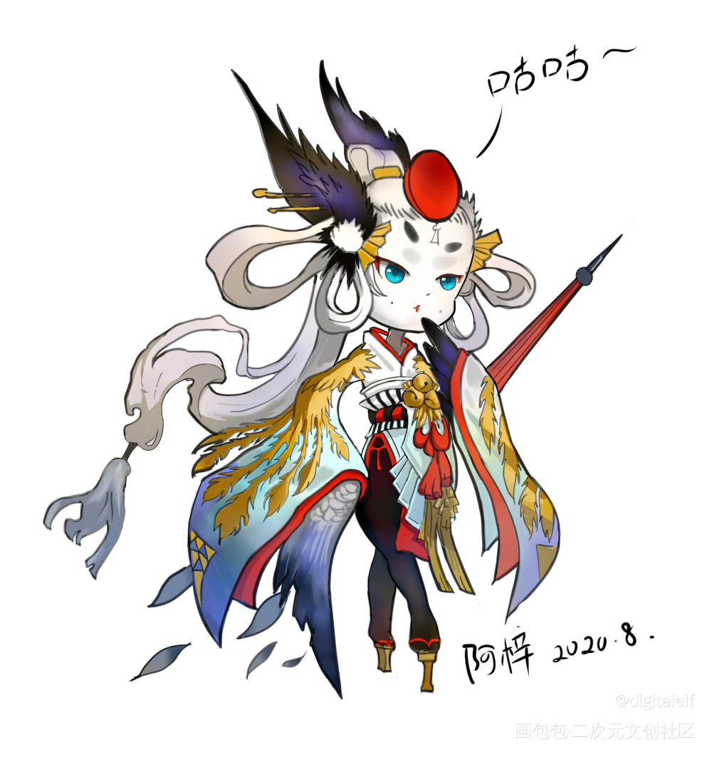 阴阳师Q版 姑获鸟鸟姐_阴阳师姑获鸟绘画作品
