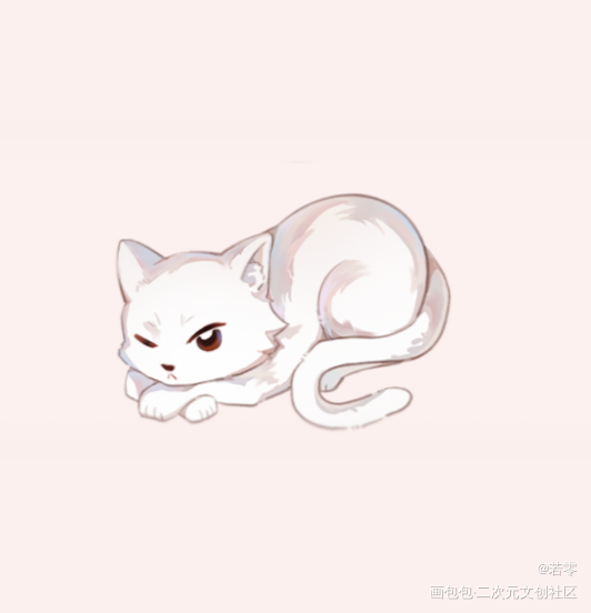 小动物_二哈和他的白猫师尊燃晚Q版绘画作品