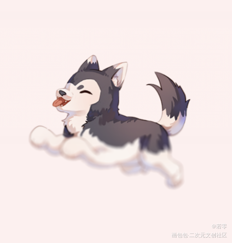 小动物_二哈和他的白猫师尊燃晚Q版绘画作品