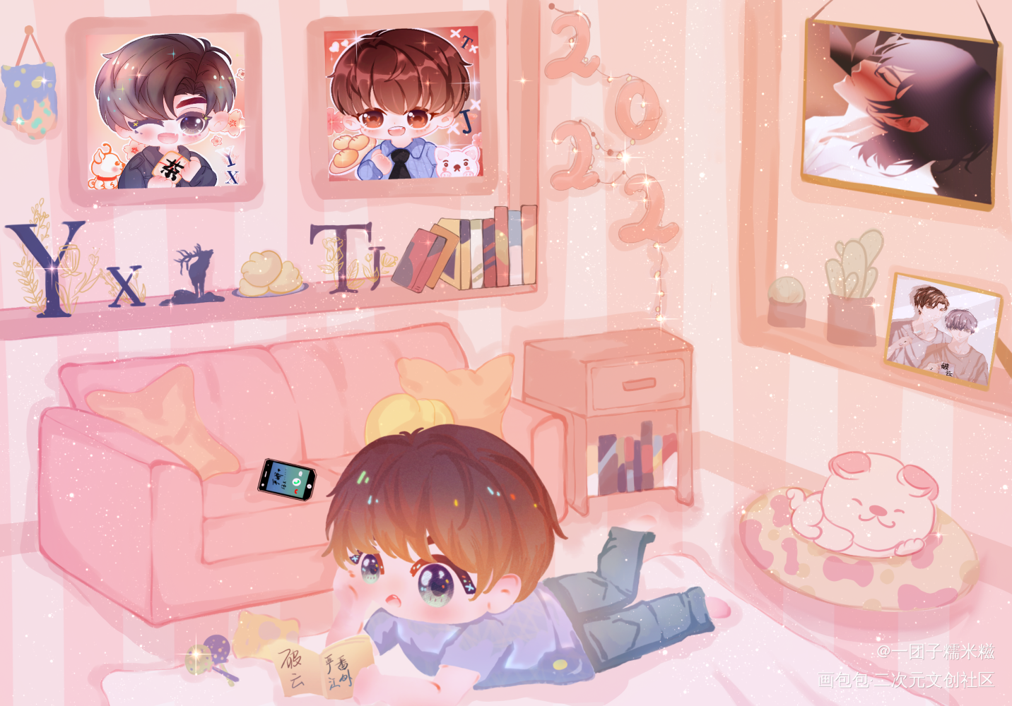 峫停小屋,第一次上色这种大图_破云#江停平涂日系q版#严江#严峫江停