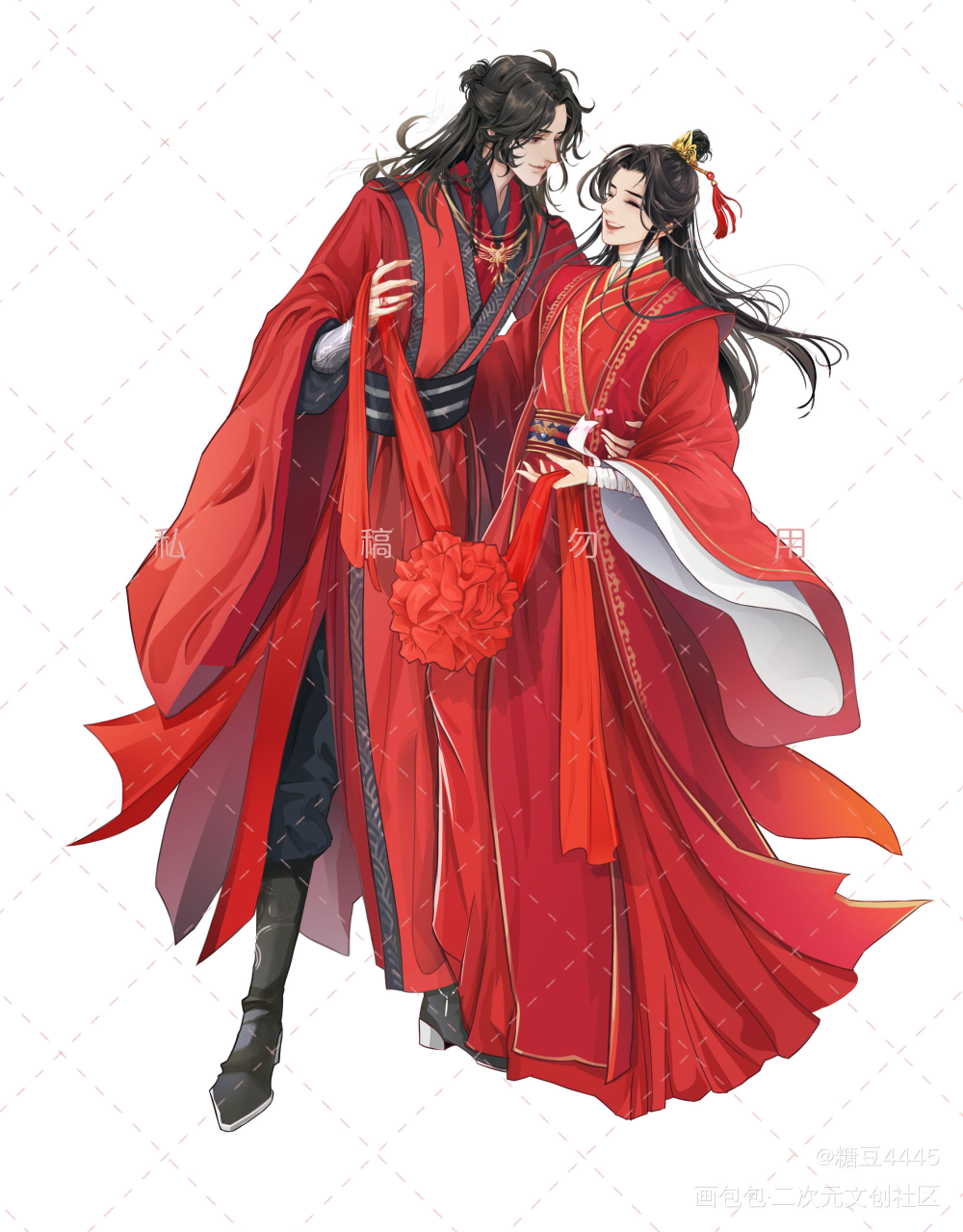 花怜大婚_天官赐福花怜绘画作品