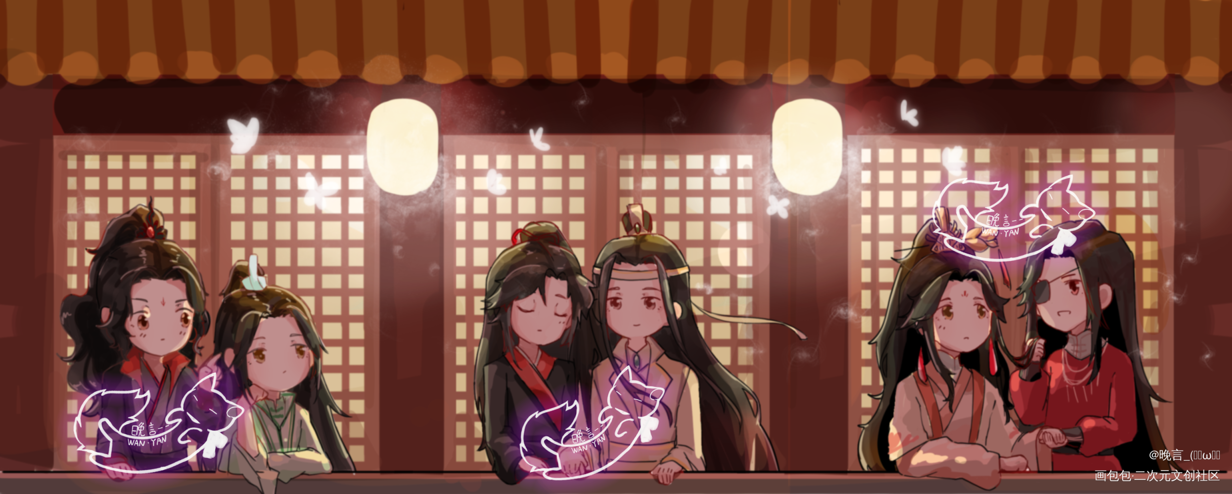 诶嘿，旧图（约稿）_冰秋花怜忘羡绘画作品