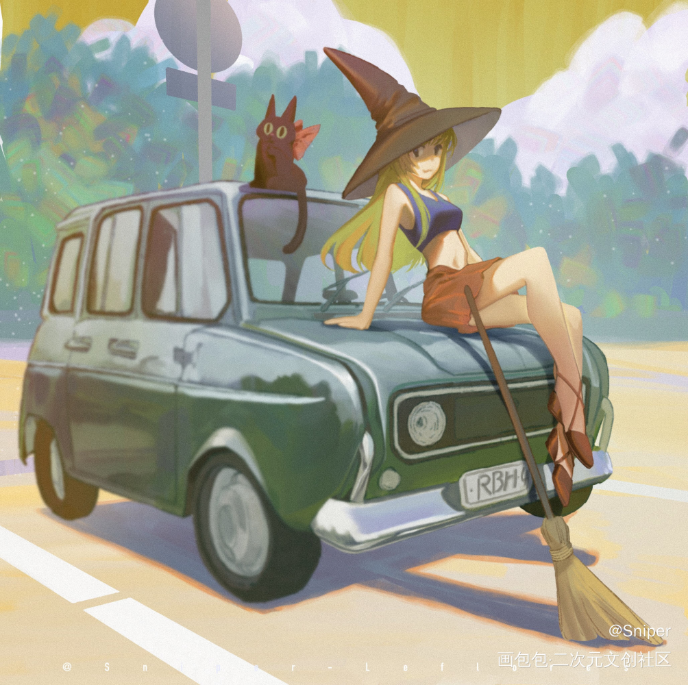 車車女孩哈哈_日系求点评求配文我要上首推插画原创绘画作品