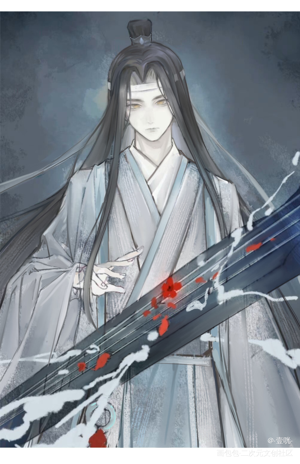 _魔道祖师蓝忘机古风绘画作品