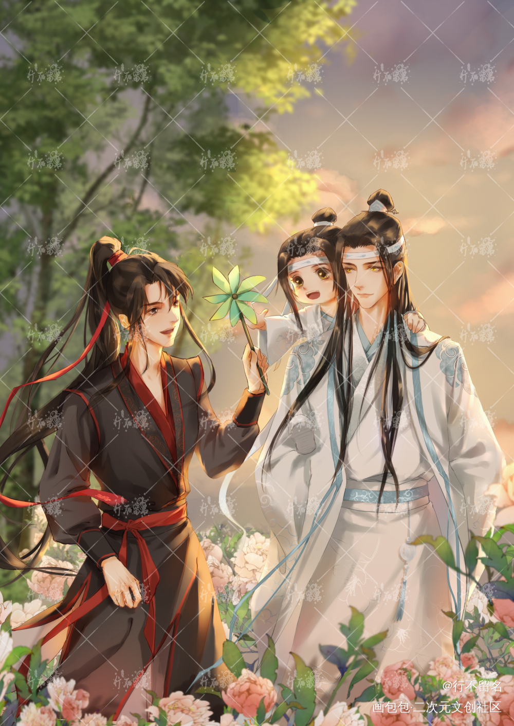忘羡《陌上花开》同人本封面_魔道祖师忘羡绘画作品