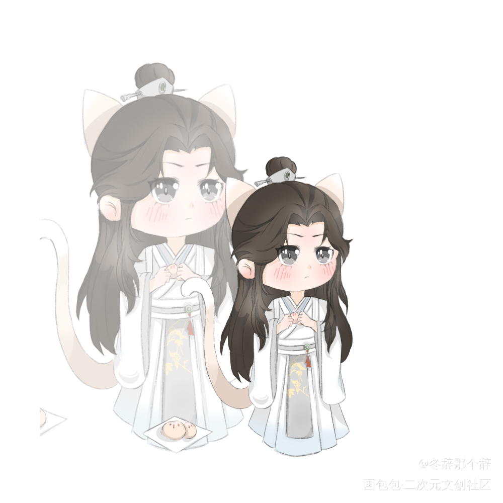 偷吃糕点的晚宁_二哈和他的白猫师尊燃晚绘画作品