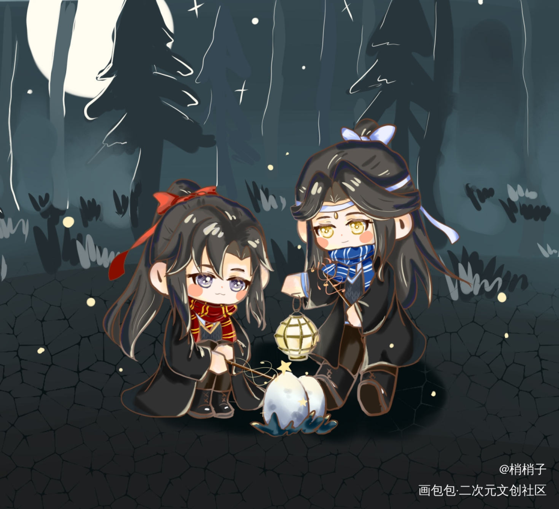 hp忘羡_魔道祖师忘羡Q版绘画作品