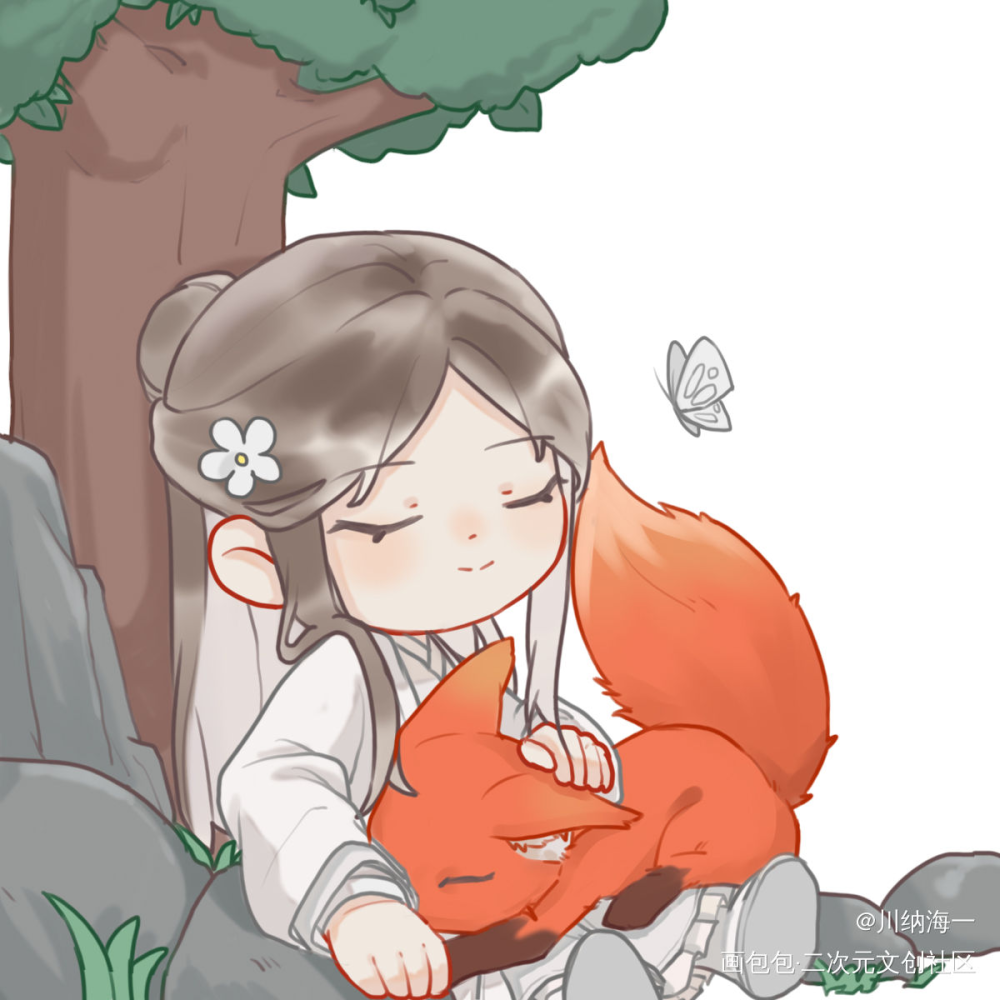 在树下_天官赐福花怜绘画作品