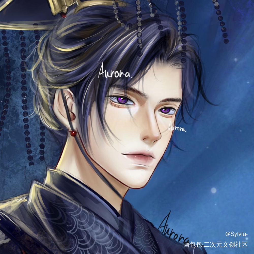 踏踏_二哈和他的白猫师尊燃晚绘画作品