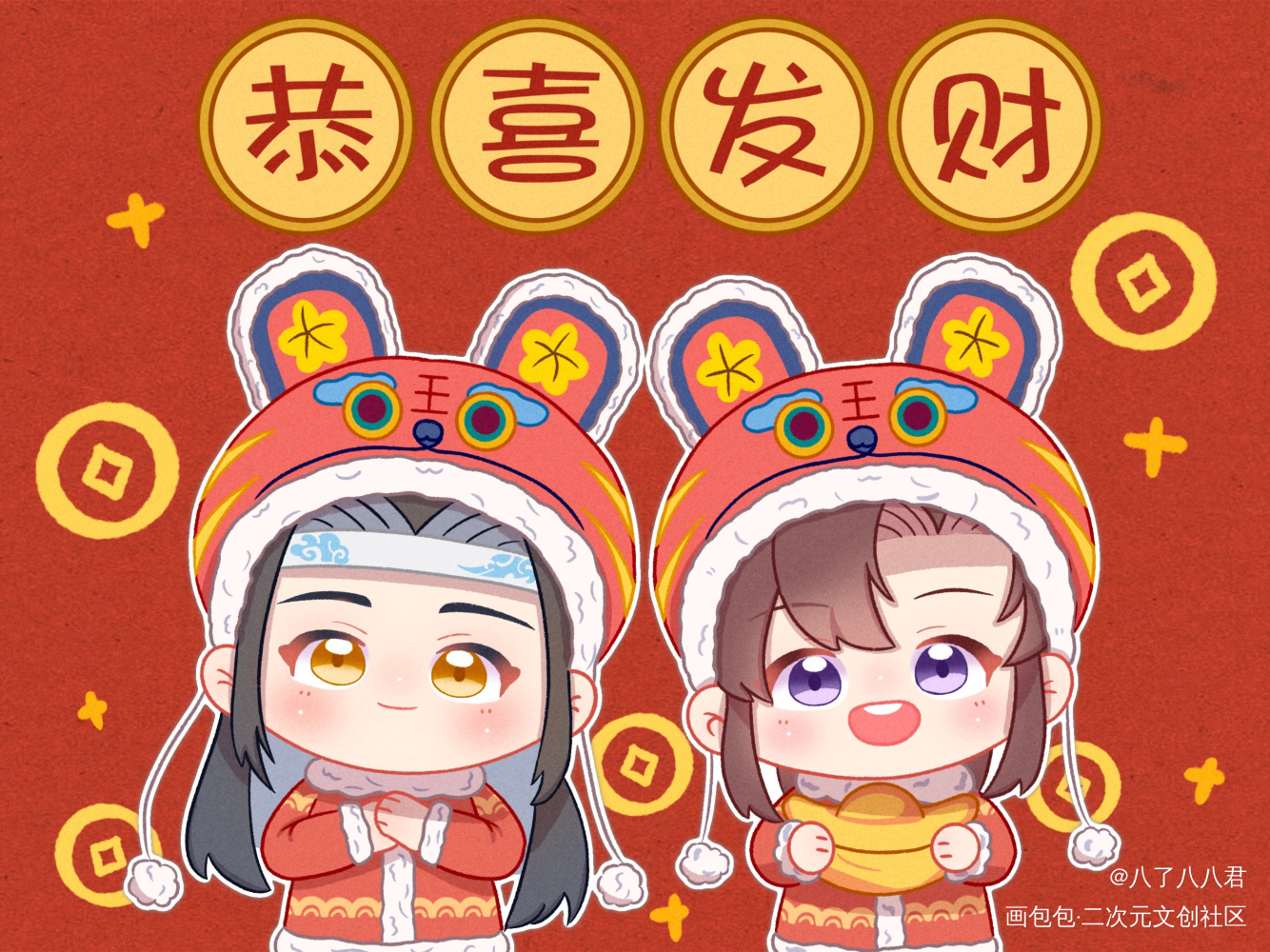 忘羡_魔道祖师忘羡Q版绘画作品