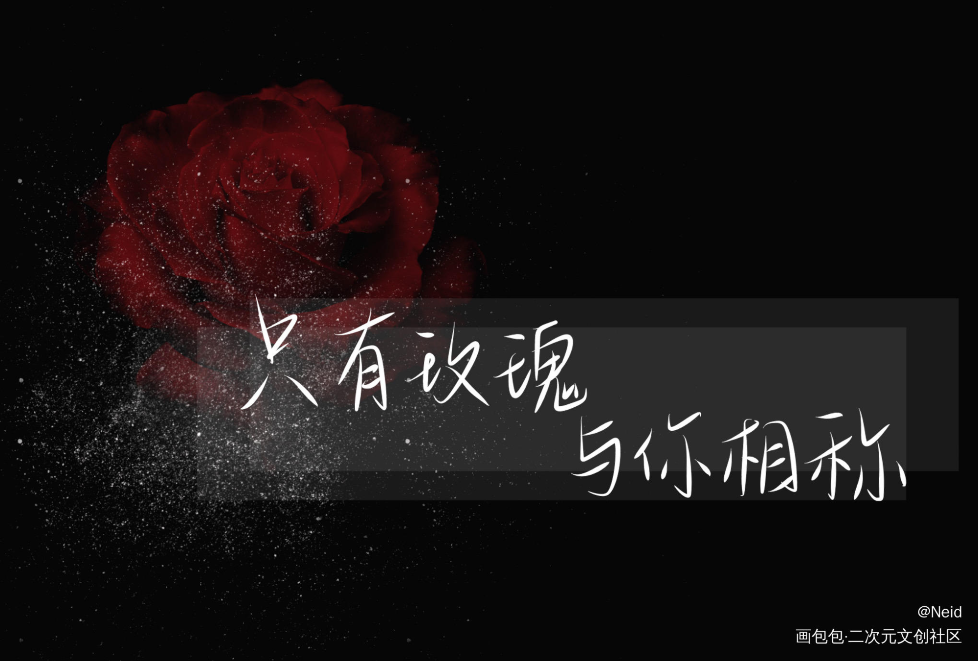玫瑰_我只喜欢你的人设自习我要上首推字体设计见字如晤绘画作品