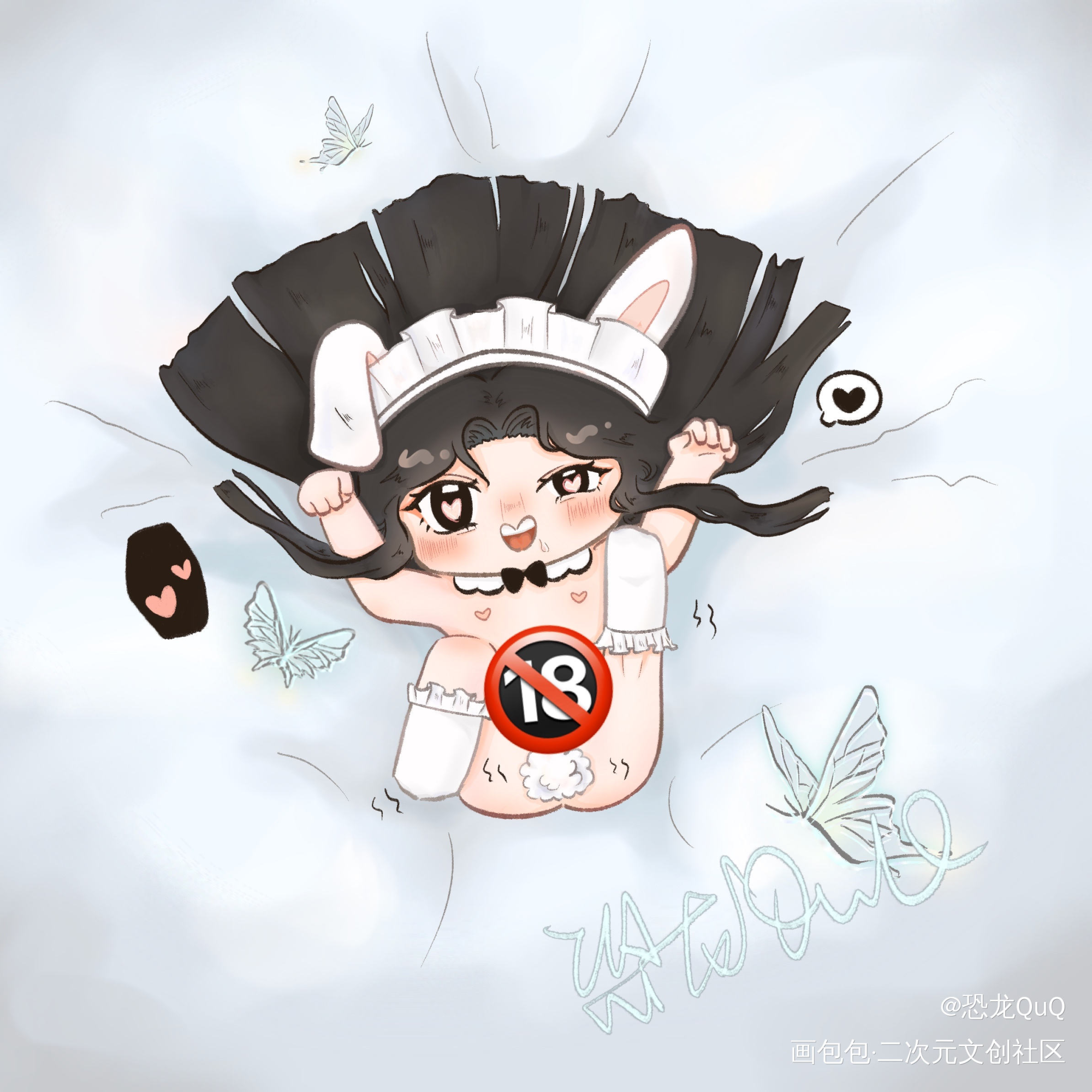 灵蝶在录像ing_绘画作品