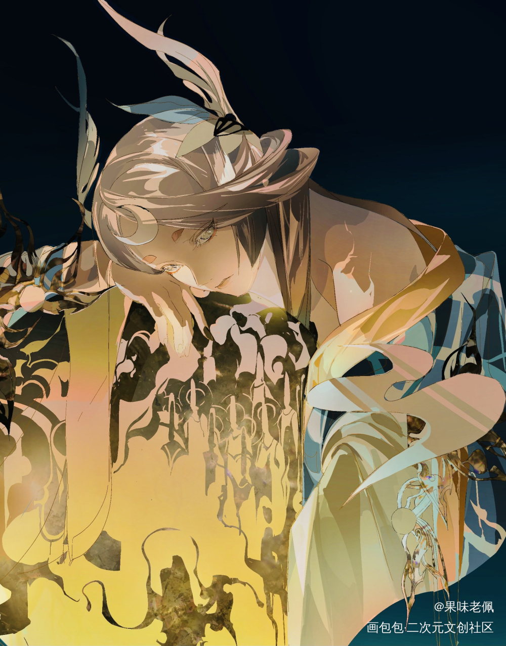 画画因幡辉夜姬～_阴阳师平涂插画同人绘画作品