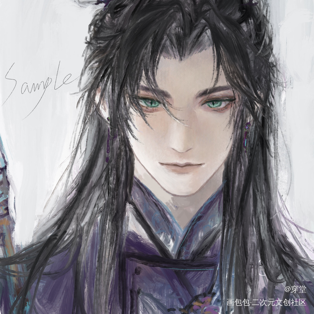 蛇_古风头像procreate指绘绘画原创绘画作品