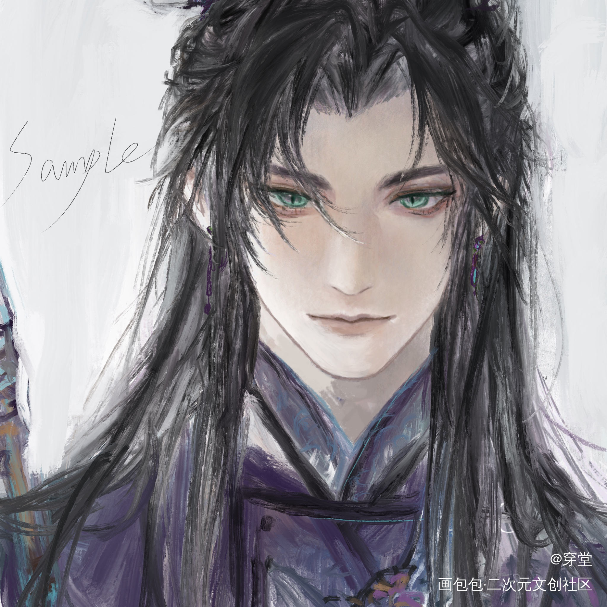 蛇_古风头像procreate指绘绘画原创绘画作品