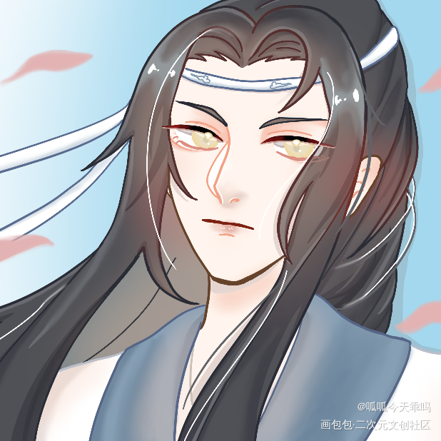 是采之远道的特典图_魔道祖师忘羡蓝忘机魏无羡古风平涂墨香铜臭绘画作品