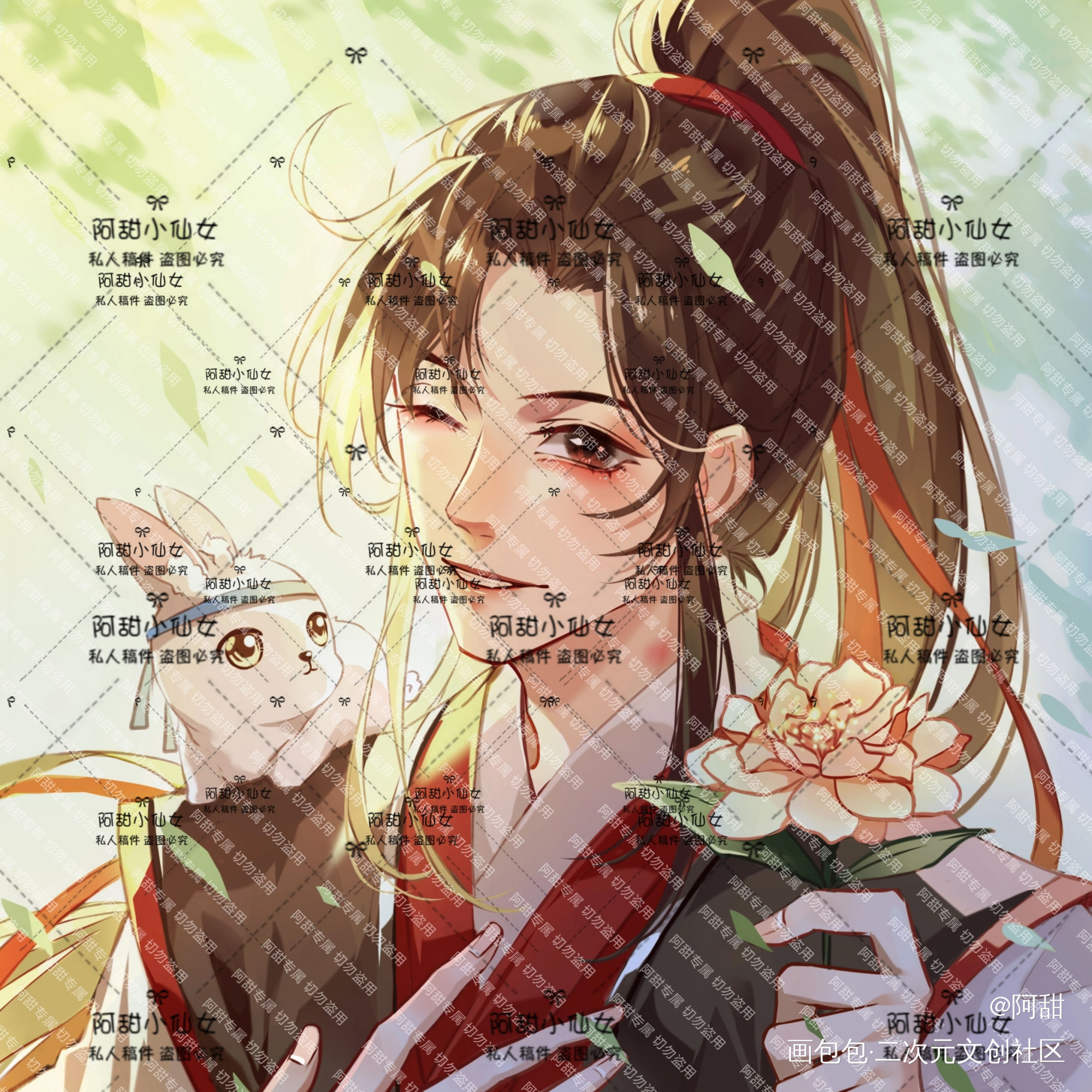 蓝湛，看我看看我_魔道祖师忘羡古风绘画作品