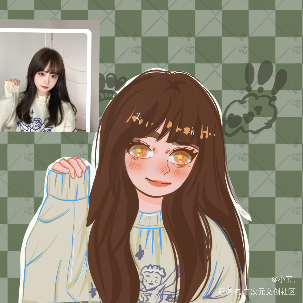 画的美女子_Q版画画美女绘画作品