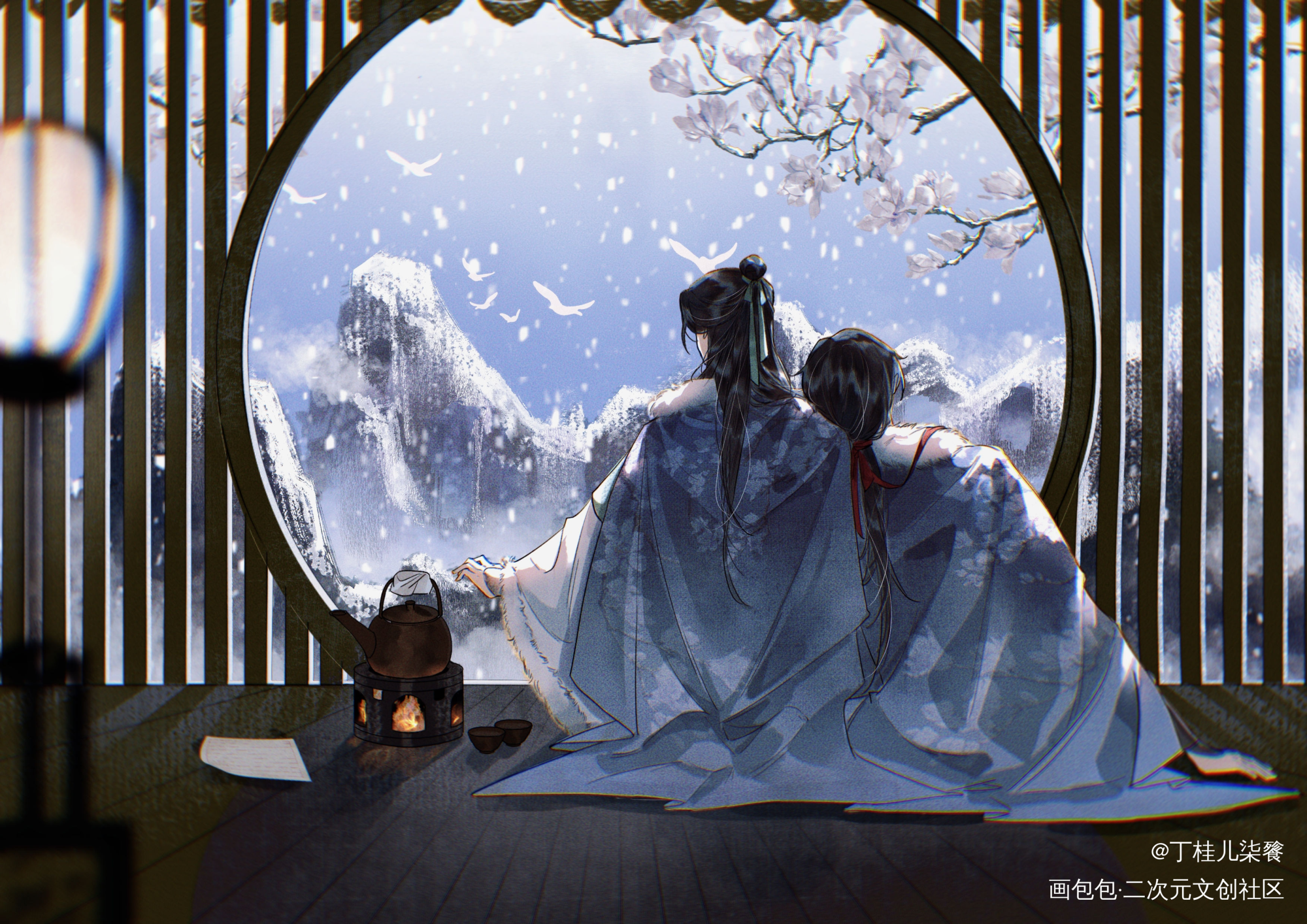 看雪啦_人渣反派自救系统冰秋古风墨香铜臭绘画作品