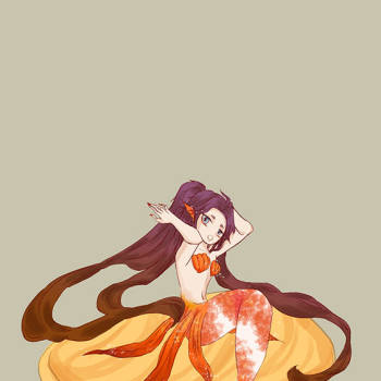 寿司锦鲤慕情_天官赐福风情慕情q版绘画作品