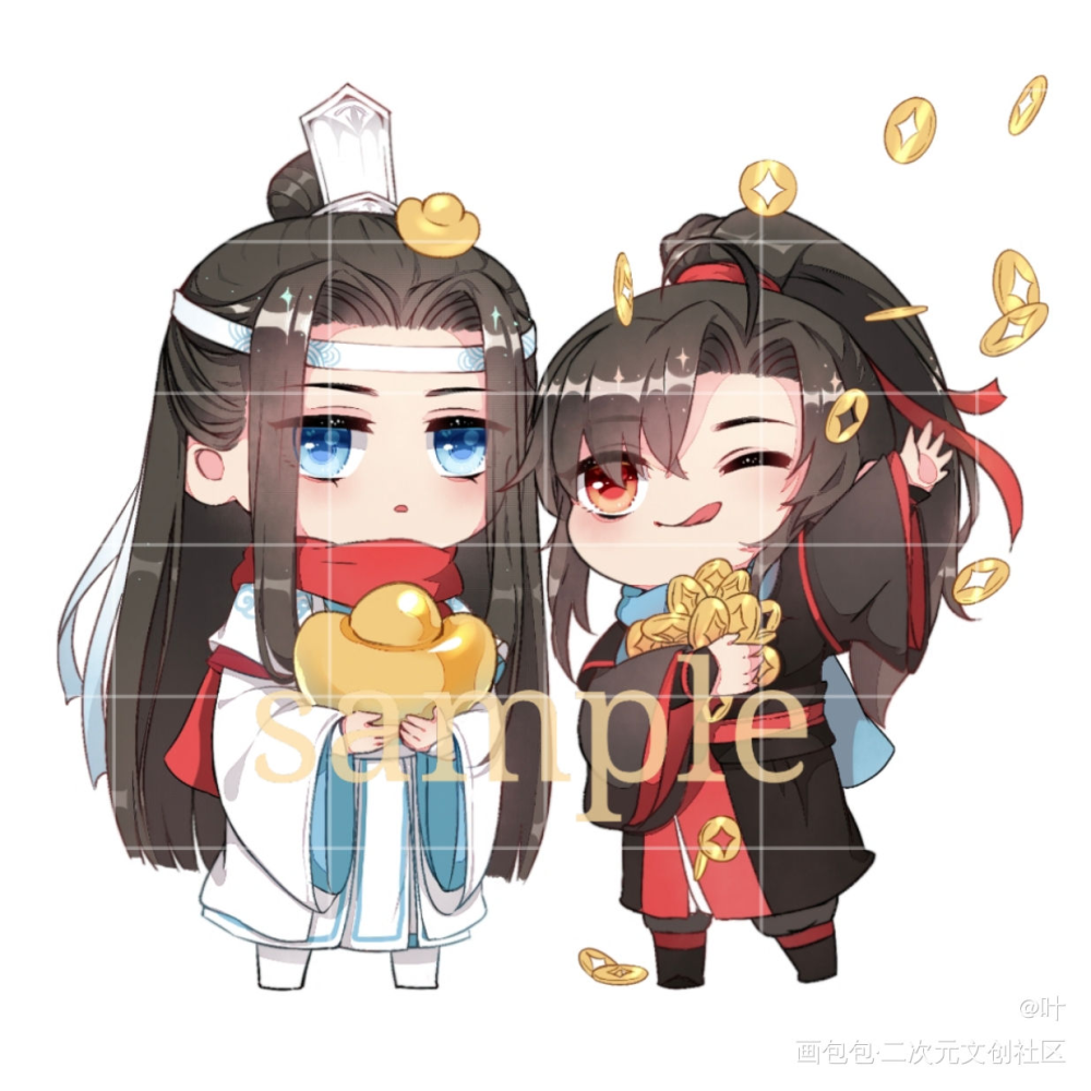 忘羡新春Q版_魔道祖师忘羡绘画作品