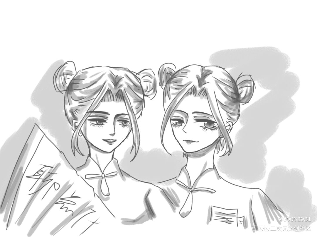翻到以前的摸鱼......不会_手绘oc绘画作品