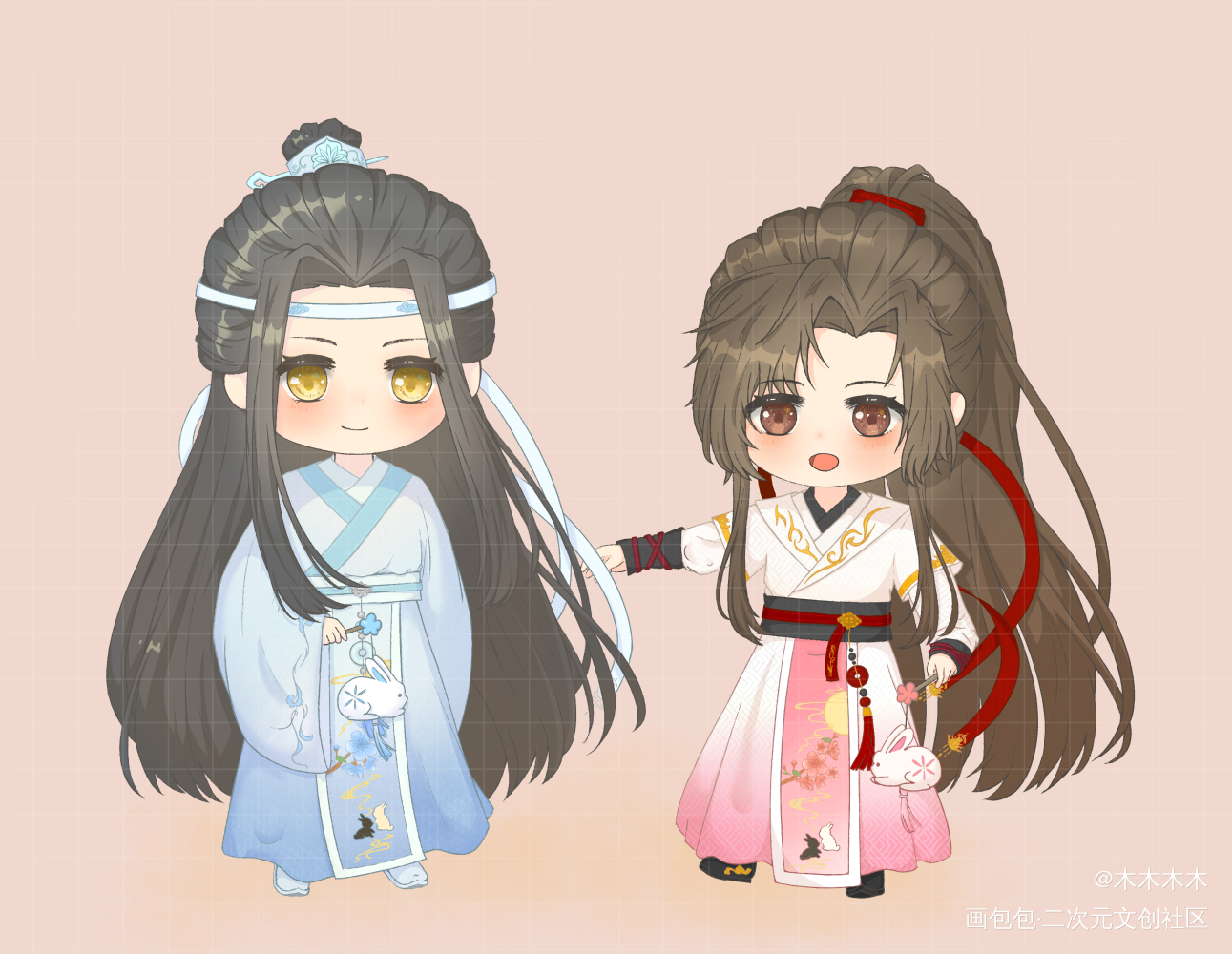 忘羡_魔道祖师忘羡Q版墨香铜臭绘画作品