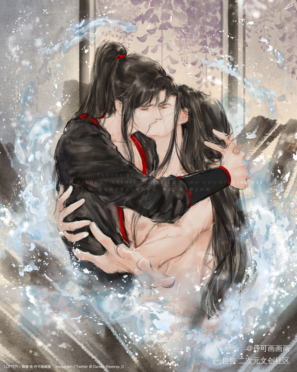 激情摸鱼 摸个激情_魔道祖师忘羡蓝忘机魏无羡绘画作品