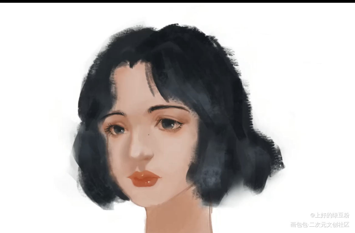 头像摸鱼_厚涂头像procreate约稿板绘绘画作品