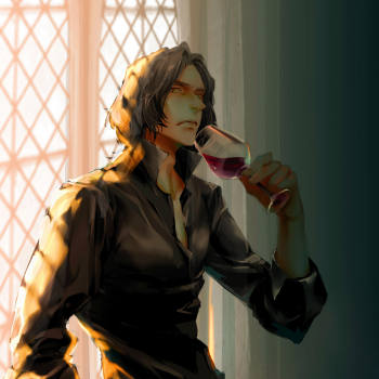 突然想起教授_哈利波特斯内普厚涂插画绘画作品