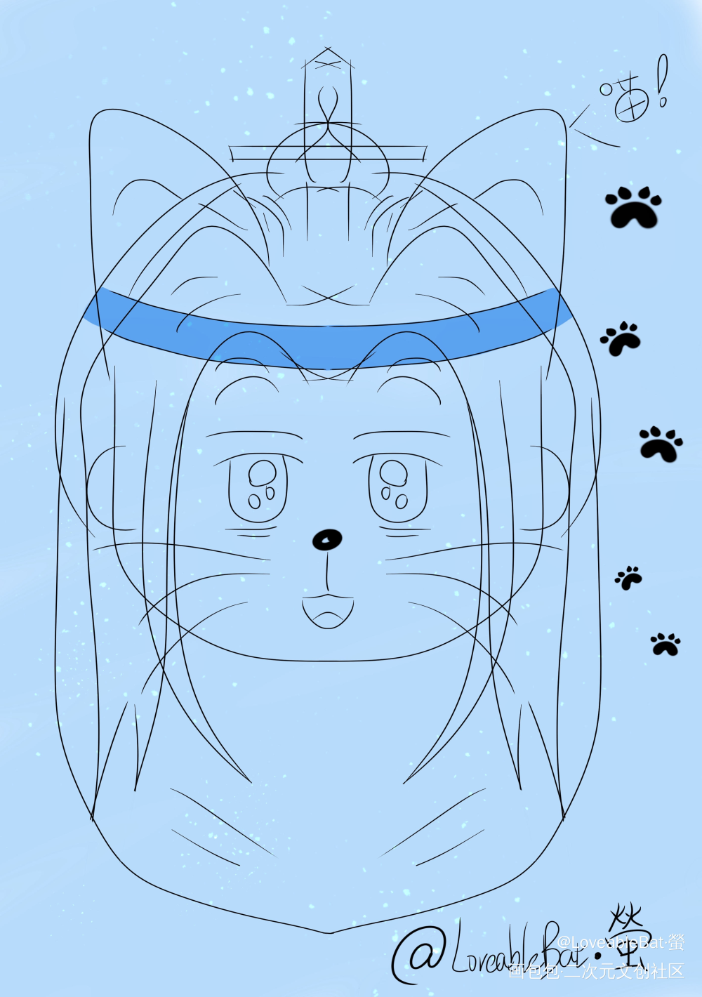 猫猫忘机_魔道祖师忘羡绘画练习绘画作品
